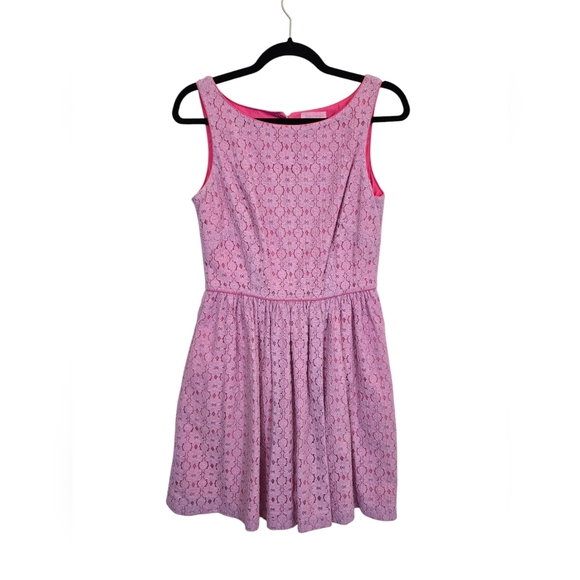 Lily Pulitzer Small Cotton Blend Aleesa Mini Dress Pink Floral - Picture 1 of 13